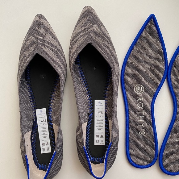Rothy’s Grey Zebra Print ballet Flats - Picture 9 of 11
